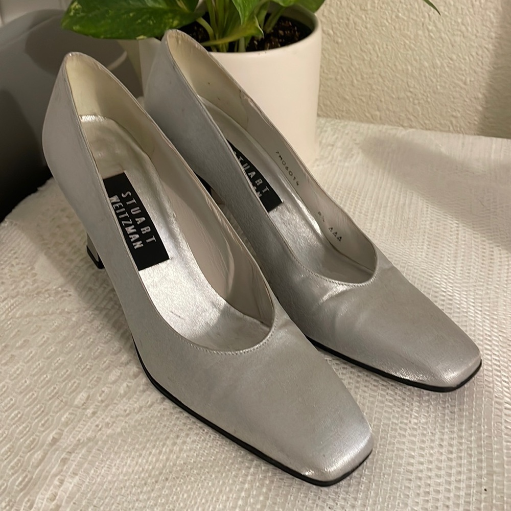 Stuart Weitzman | Silver Textured Heels
